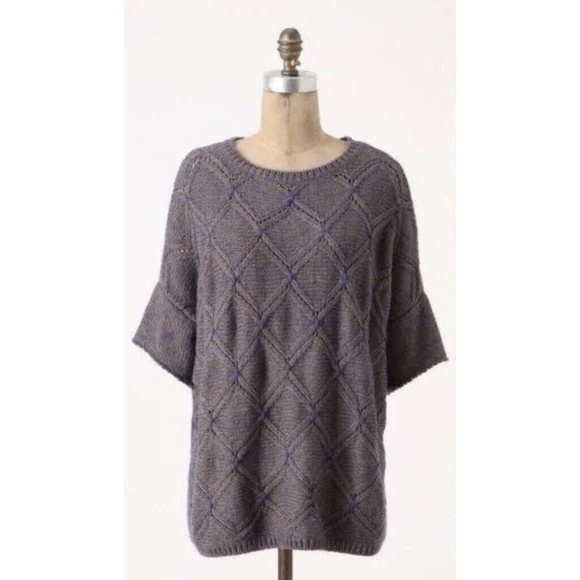 Anthropologie Sweaters - Anthropologie MOTH Diamond Weave Pullover Sweater Oversized ~ Medium Large M/L